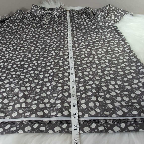 Straight Down Polo Shirt Mens Xlarge Gray Golf Performance Stretch Fiddlesticks - Picture 8 of 8